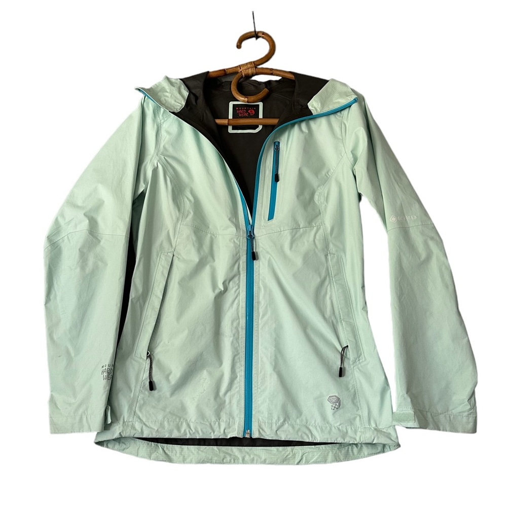 Mountain Hardwear | GoreTex Rain Jacket Size‎ XS Minty Blue Green